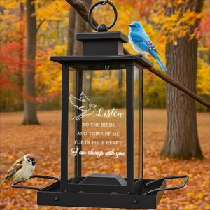 Sympathy Bird Feeders for Outdoors, Memorial Gifts for Loss of Loved One Dad Mom, Remembrance Condolences Bereavement Funeral Gift Idea, Grief Home Decor Keepsake Outside Garden